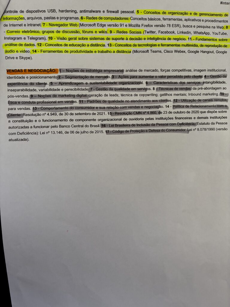 Edital de Portugues Cesgranrio Conteudo programatico